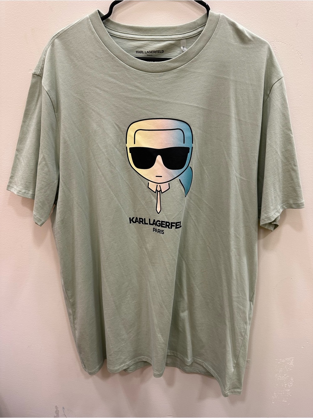 Karl Lagerfeld Sage Green Logo Graphic Tee